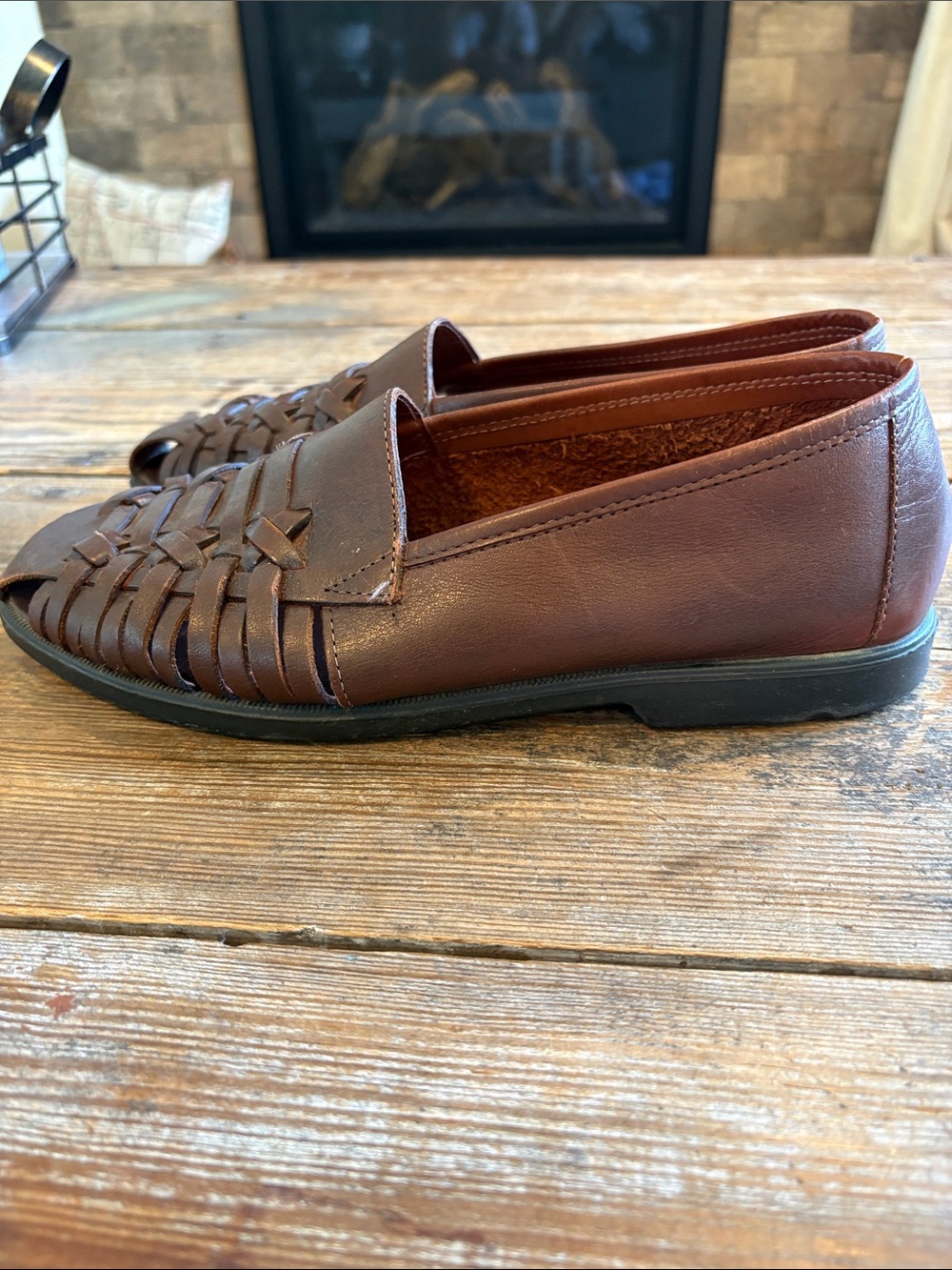 Vintage Arizona Jean Company Woven Leather Huarache Loafers - Picture 4 of 8